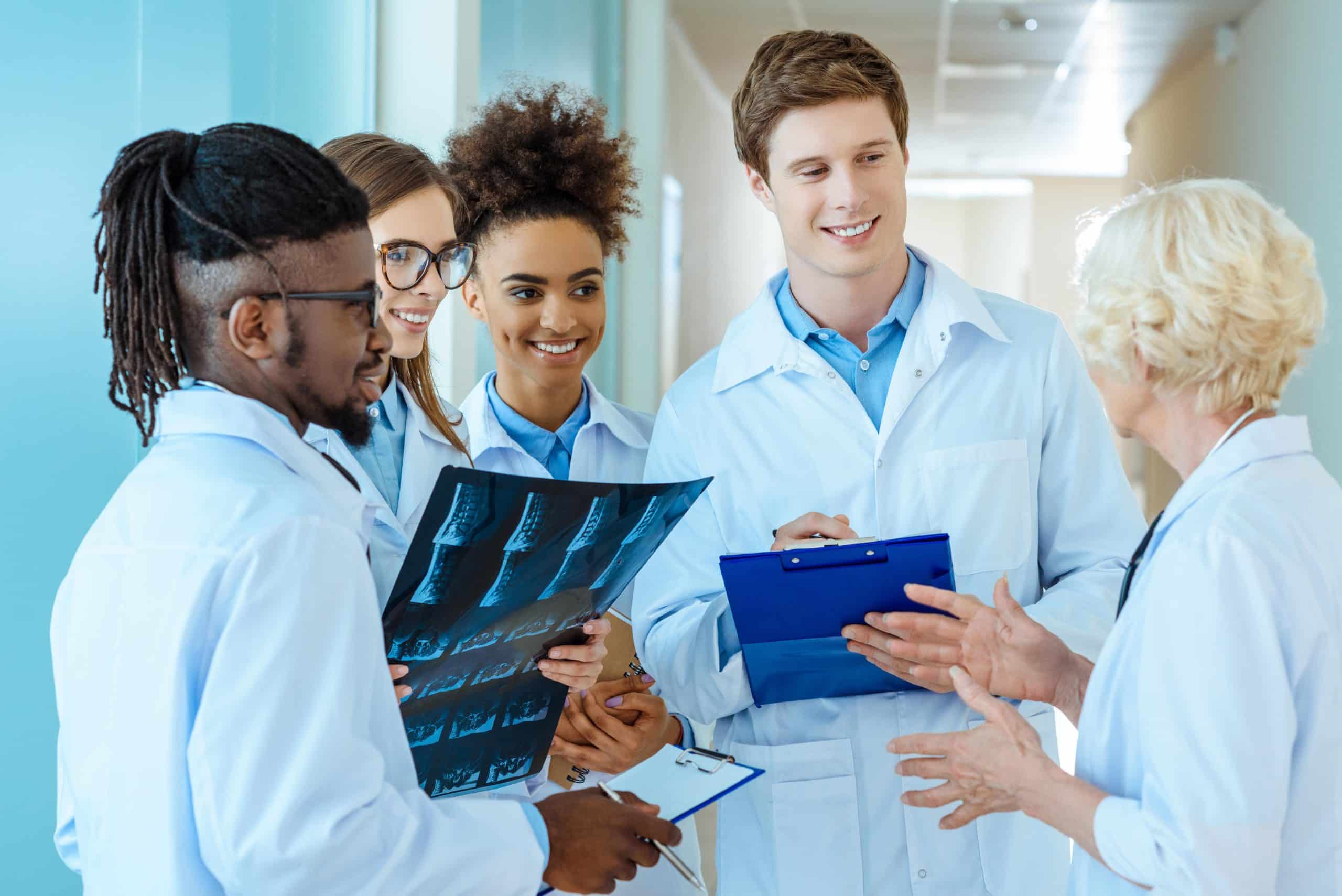 Pre-Medical Students working in hospital setting as medical assistants and scribes